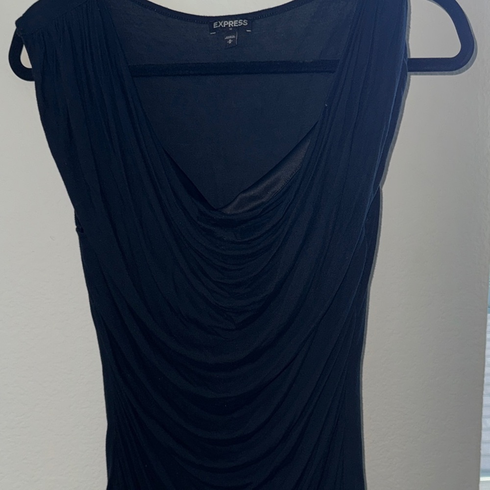 Express Women's Elegant Black Cowl Neck Blouse